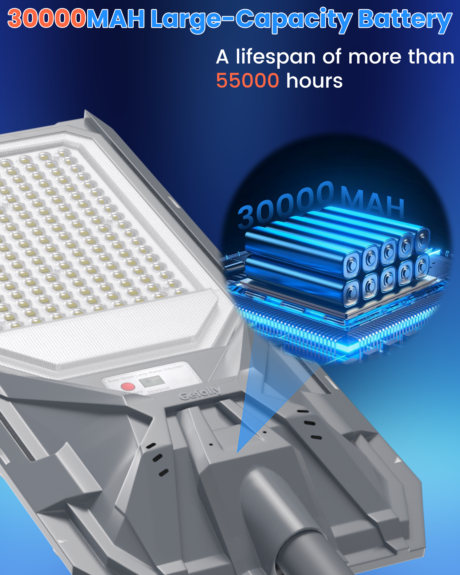 Gefolly SL-10000W Solar Street Light Outdoor Flood Security Light