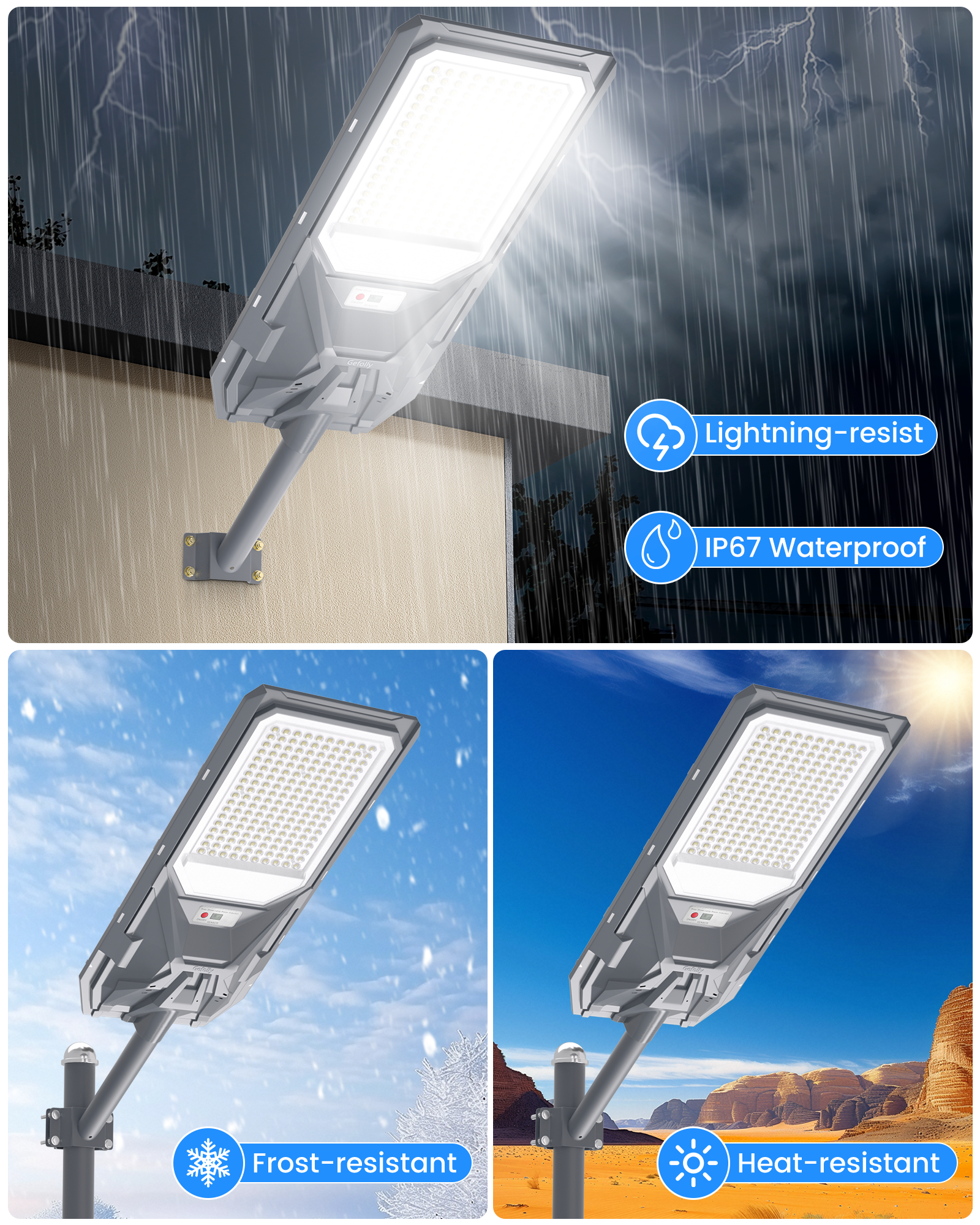 Gefolly SL-10000W Solar Street Light Outdoor Flood Security Light