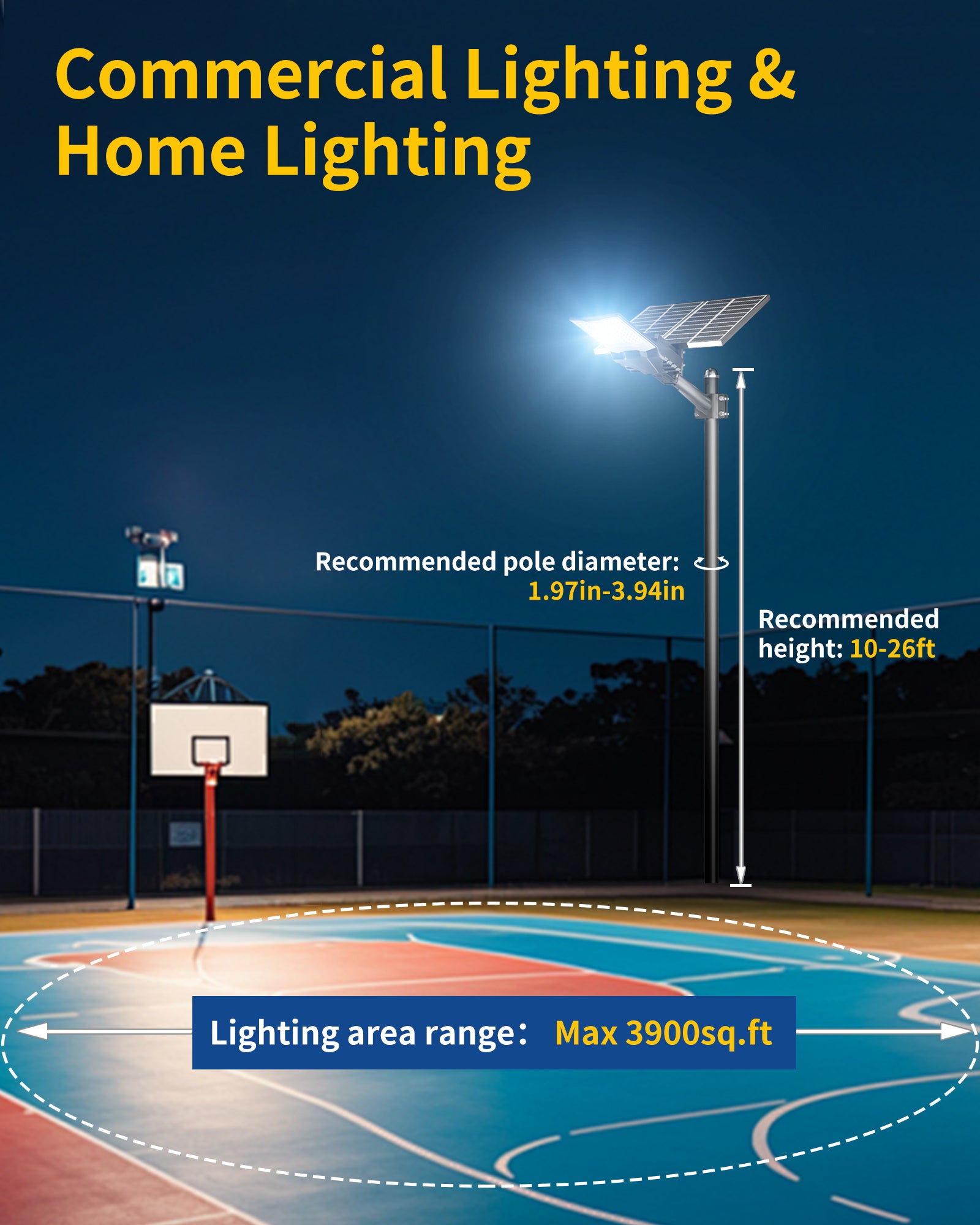 Gefolly SL-9000W Solar Street Lights Outdoor
