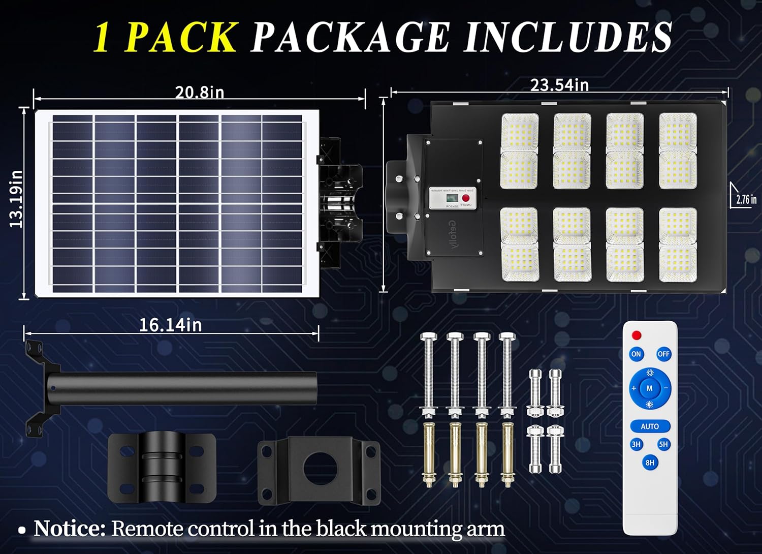 Gefolly SL - 2800W Solar Street Lights Outdoor - Gefolly
