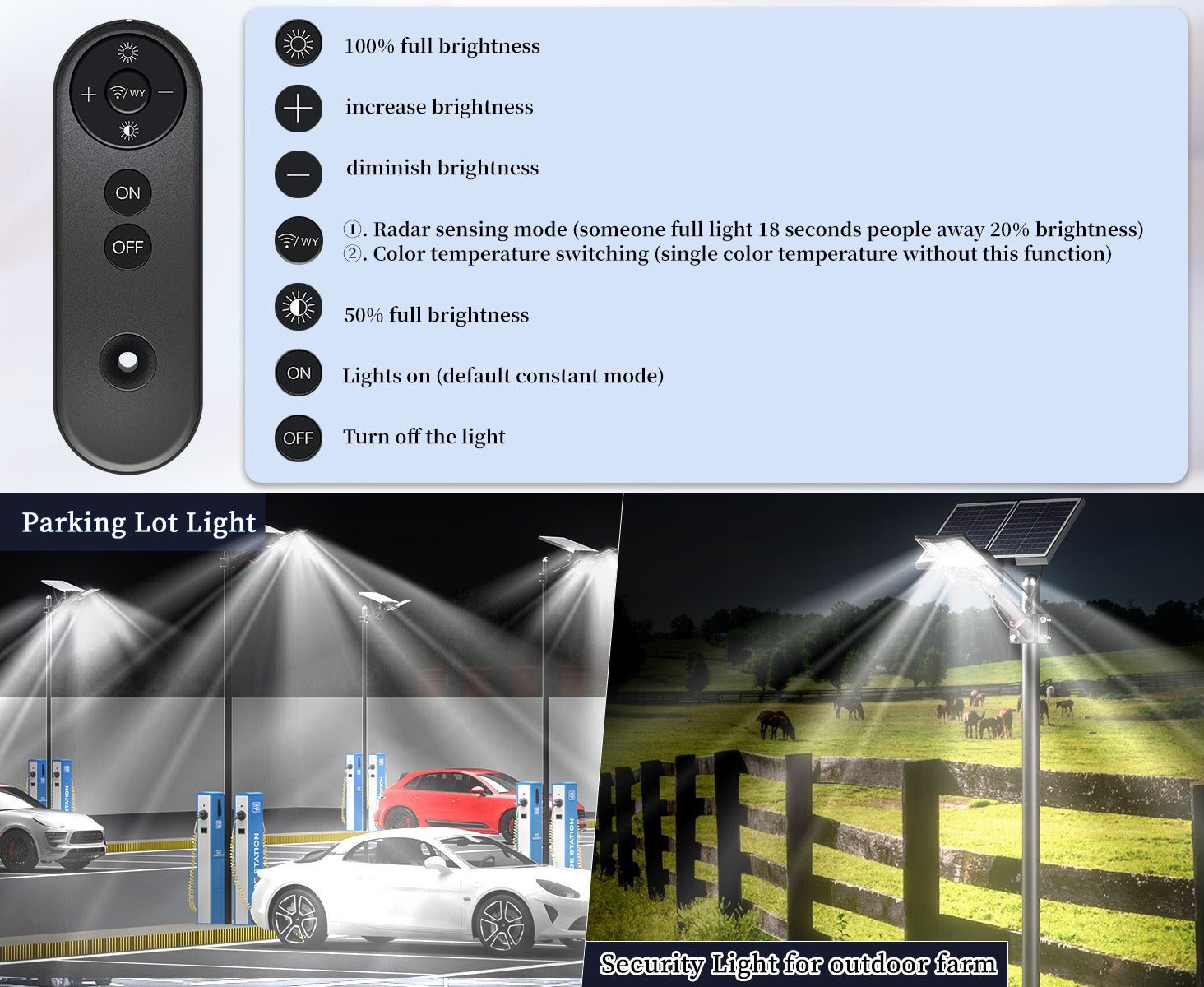 Gefolly SL - 8800W Solar Street Lights Outdoor, 550000LM Commercial Parking Lot Light Dusk to Dawn IP67 Waterproof 6500K Security Flood Lights Lamp for Yard, Road, Basketball Courts - Gefolly