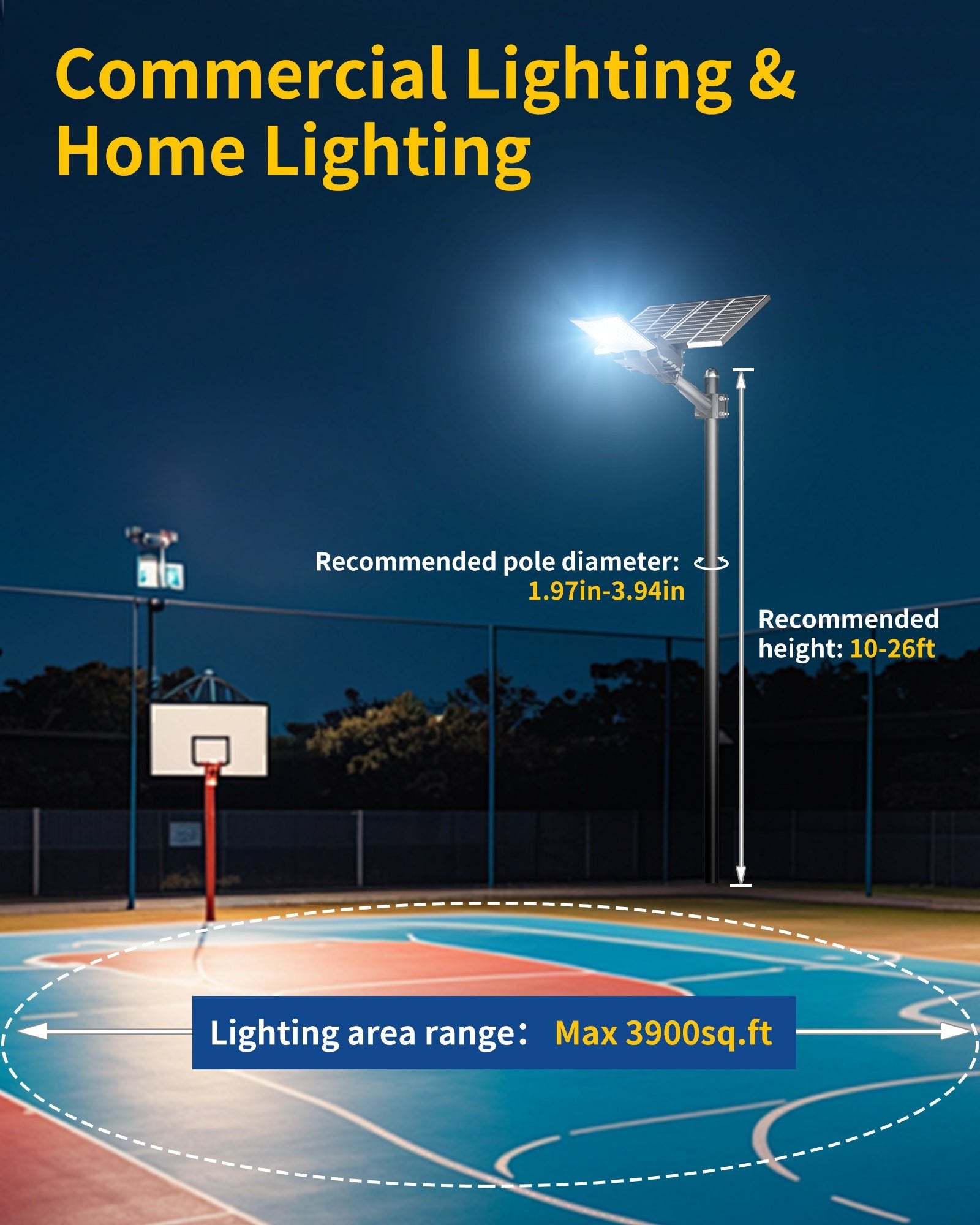 Gefolly SL-9000W Solar Street Lights Outdoor - Gefolly
