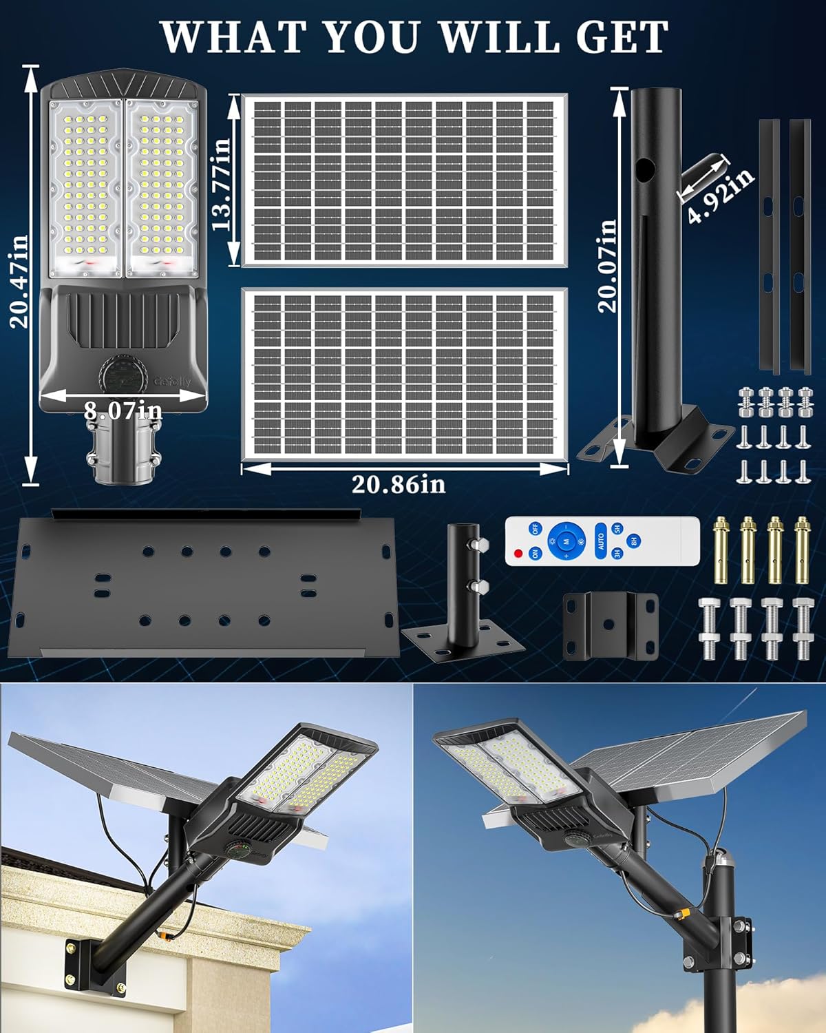 Gefolly SL - 10000W Solar Street Lights Outdoor - Gefolly