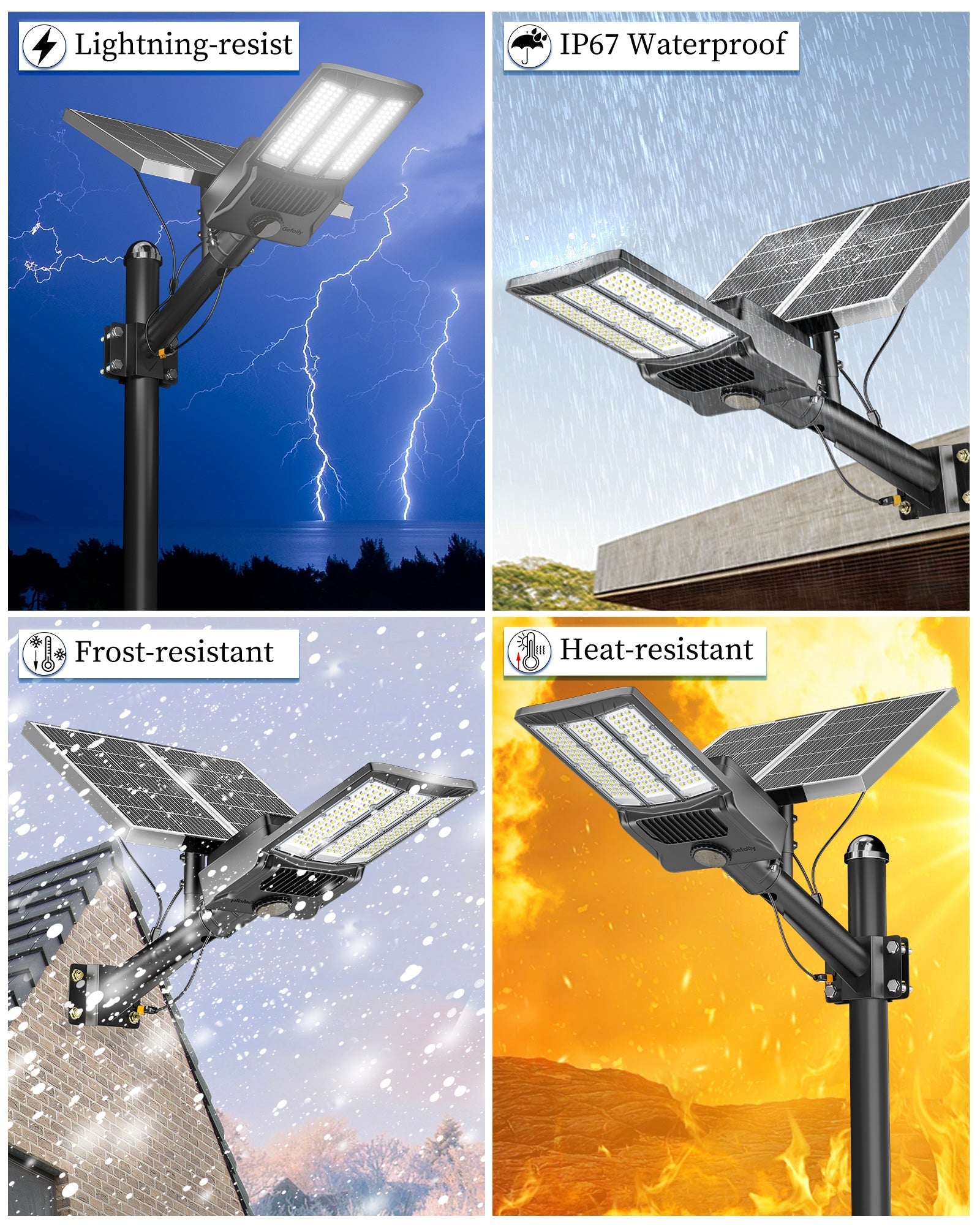 Gefolly SL - 12000W Solar Street Light Outdoor - Gefolly
