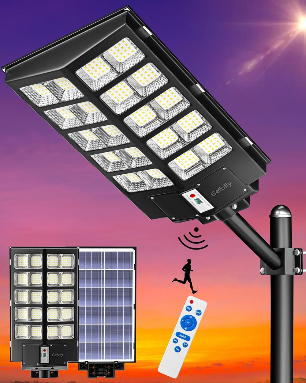 Parking Lot Lights Gefolly Solar Power lights Dusk to Dawn