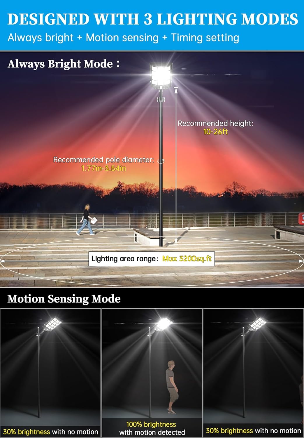 Parking Lot Lights Gefolly SL-6000W 600000LM