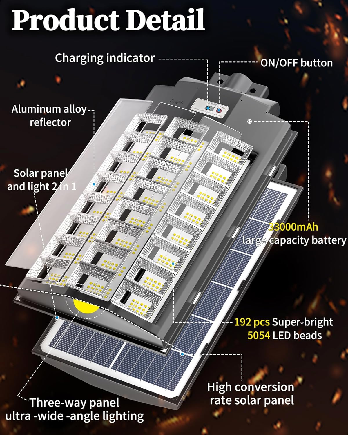 Gefolly SL - 7200W Solar Street Light Outdoor - Gefolly