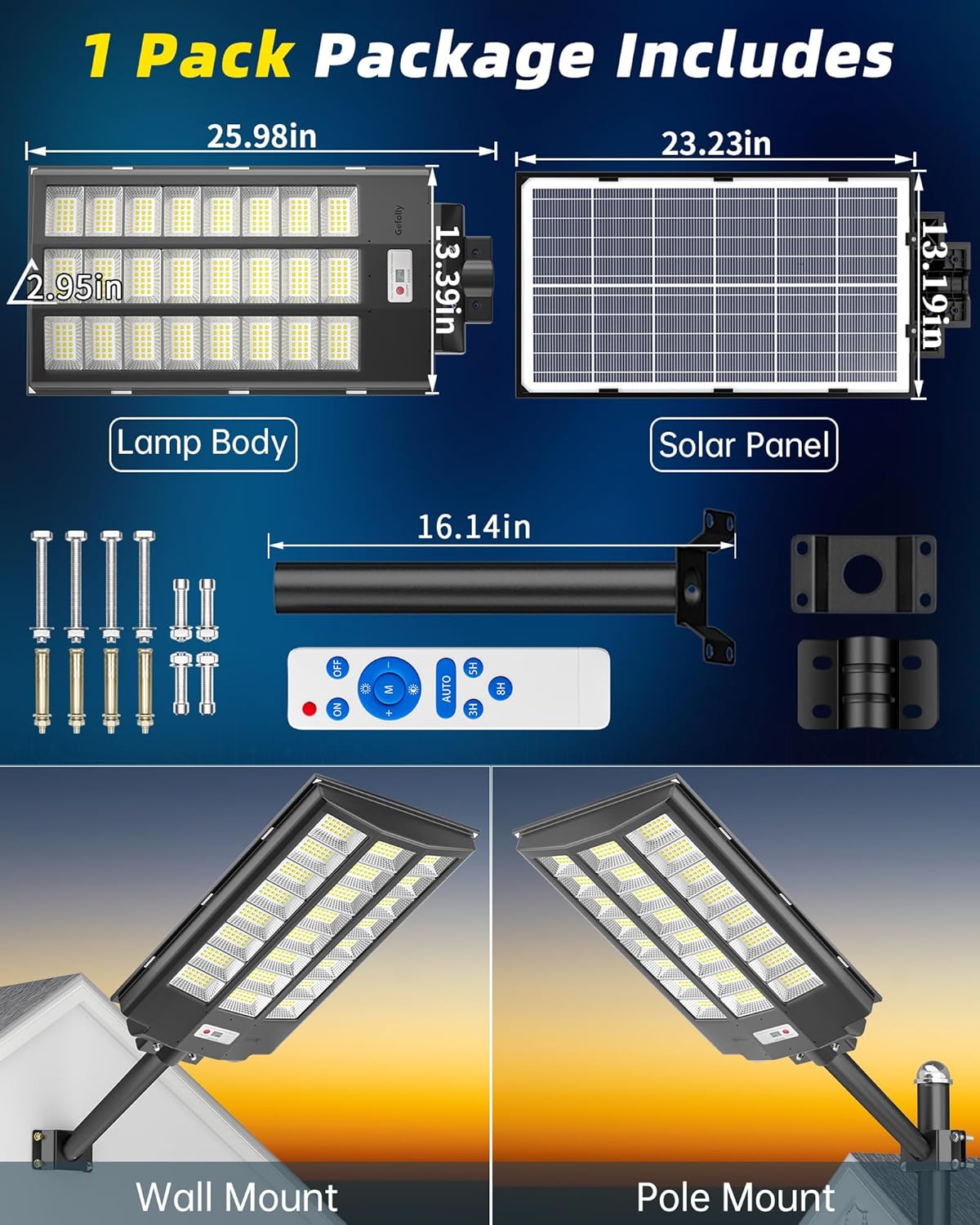 Gefolly SL - 7200W Solar Street Light Outdoor - Gefolly