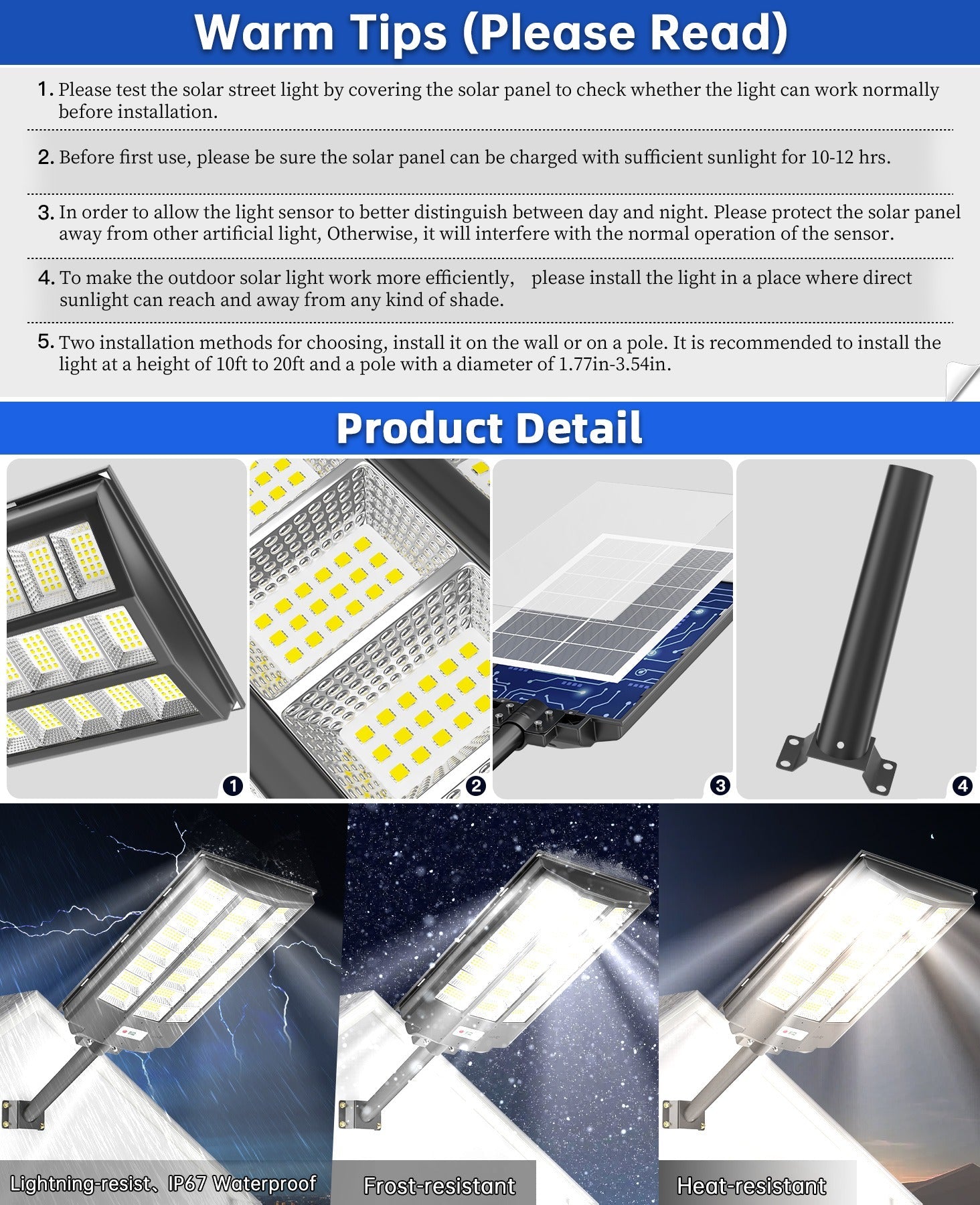 Gefolly SL - 7200W Solar Street Light Outdoor - Gefolly