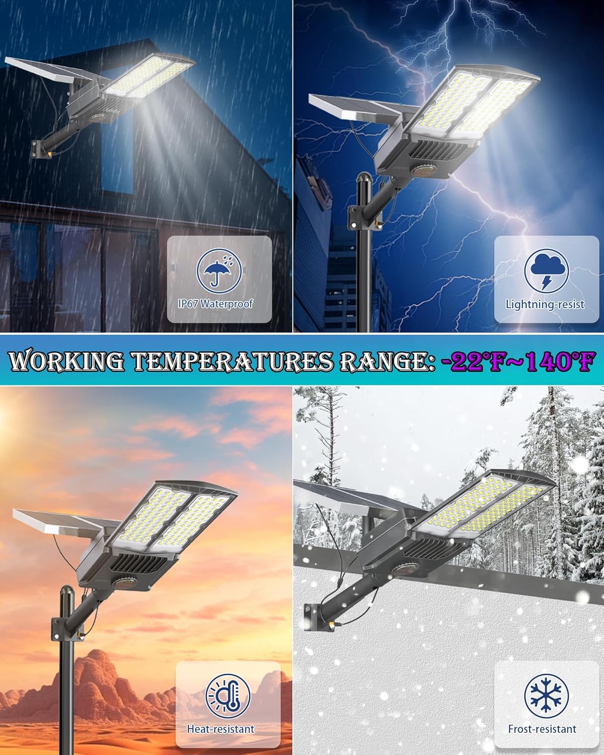 Gefolly SL - 7500W Solar Street Lights Outdoor - Gefolly