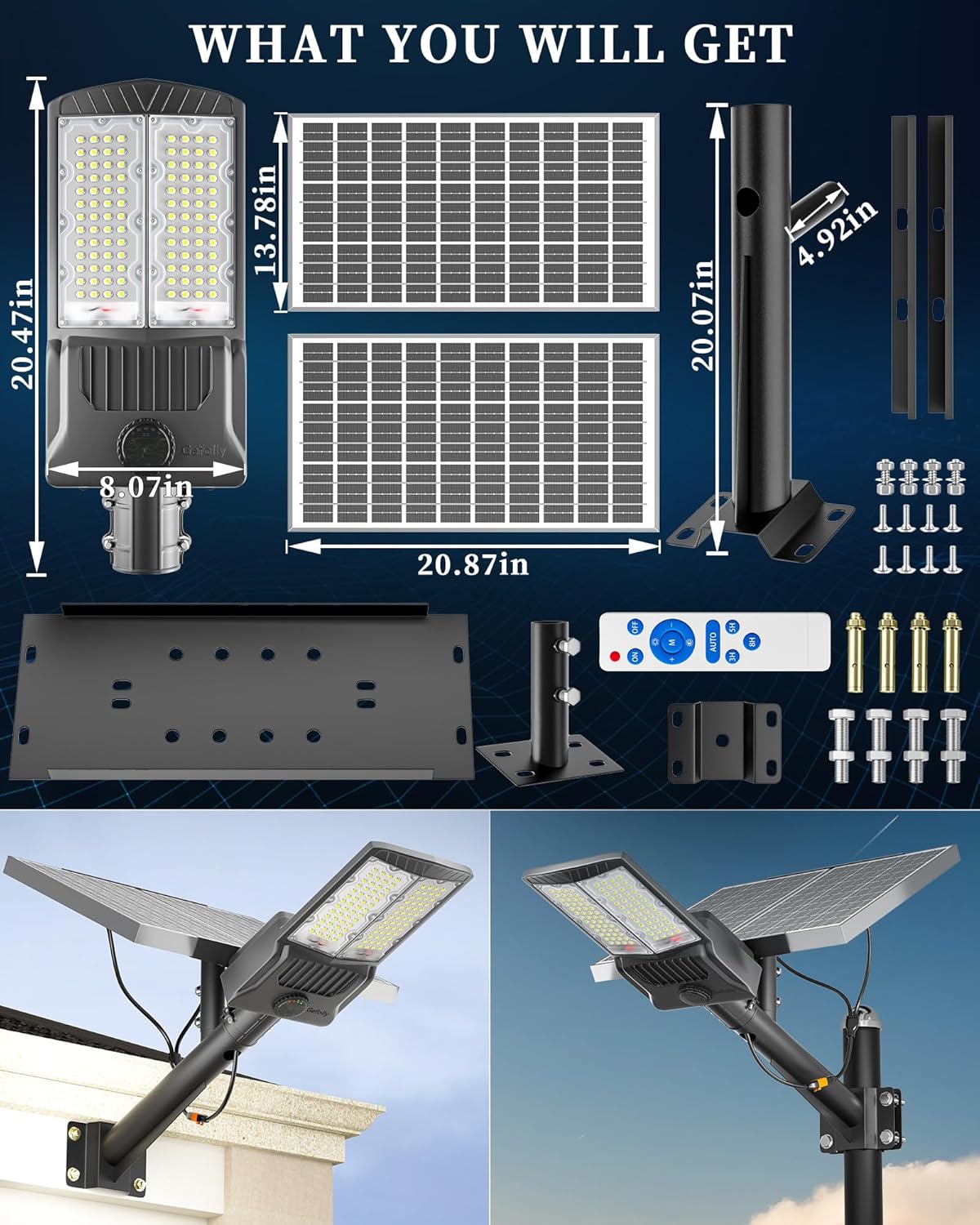 Gefolly SL - 8500W Solar Street Lights Outdoor - Gefolly