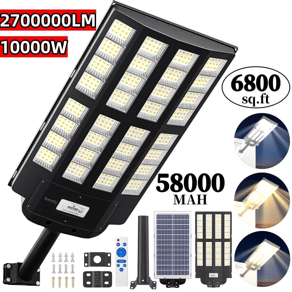 Gefolly Super Bright Solar Street Lights Waterproof Motion Sensor LED Solar Parking Lot Lights Street Lamp Solar Lights - Gefolly