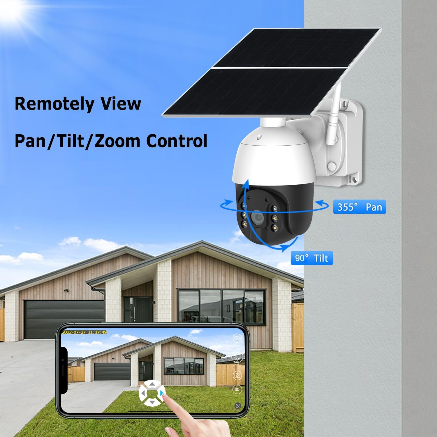 Joreda 4G LTE Cellular Solar Security Cameras Wireless Outdoor Battery Powered - Gefolly