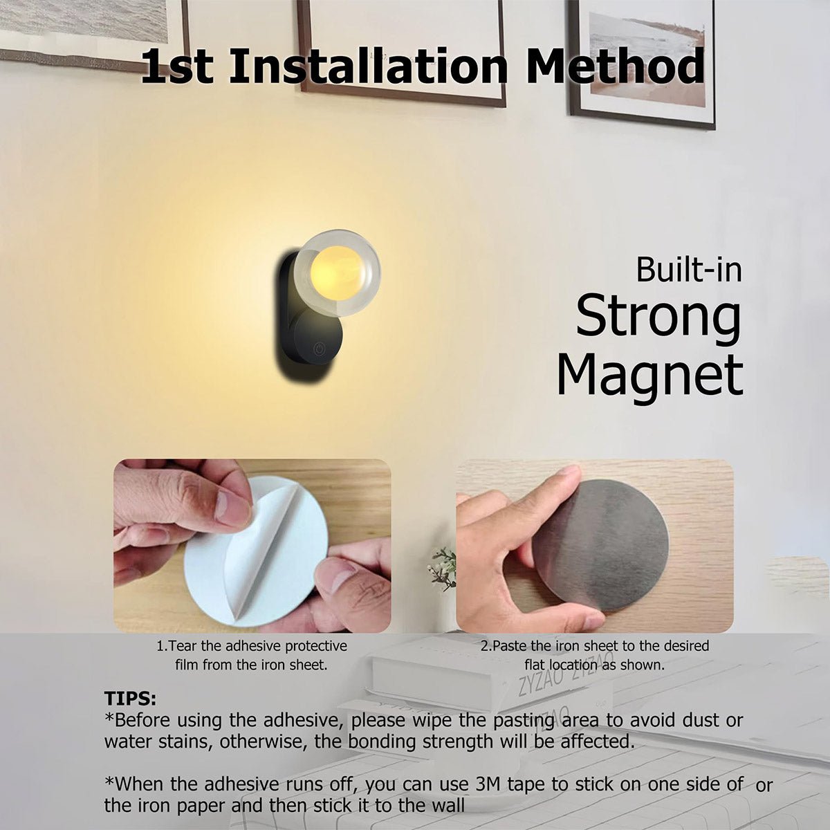 LED Night Light Rechargeable Liaht Modes/3 - Leve Dimming Black Set of 2 - Gefolly