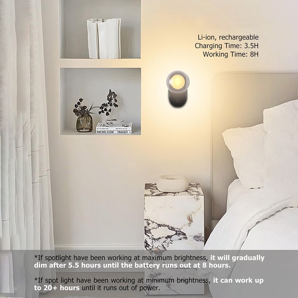 LED Night Light Rechargeable Liaht Modes/3 - Leve Dimming Black Set of 2 - Gefolly